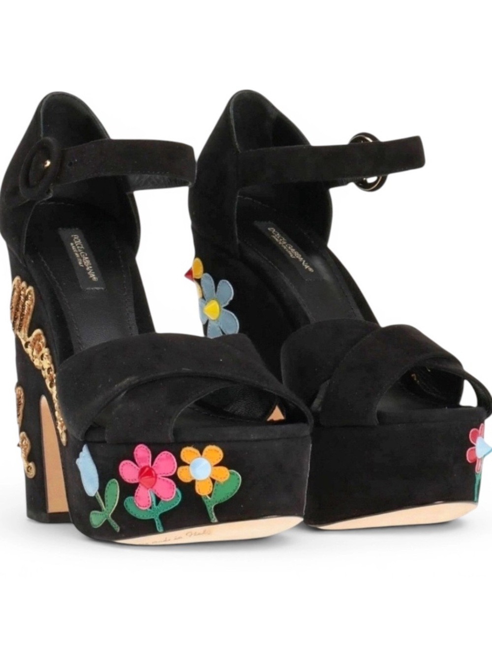 🛍️Dolce & Gabbana Black Suede Sandals Authentic & Never Worn w/ Box & Bag